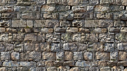 Obraz premium Antique brick wall, panoramic view. Grunge stone texture. tile 