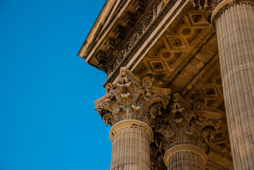 Paris, France - Octobre 25 2010: The pillars of the Pantheon Paris