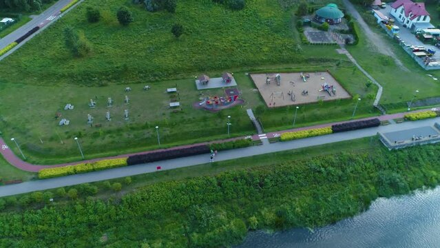 Playground Narew River Lomza Plac Zabaw Rzeka Aerial View Poland