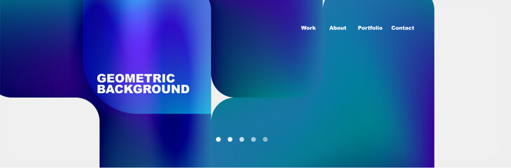 A geometric background featuring a gradient of sky blue and water violet, with circles and rectangles in electric blue and magenta. Perfect for a display device or event backdrop