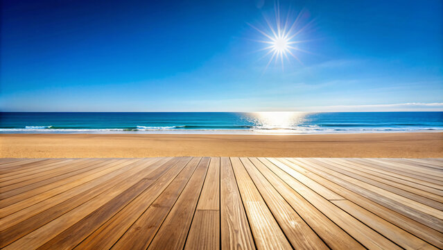 Wooden Pier by the Sea on the Beach