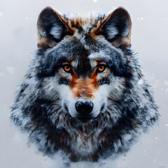 wolf in the snow. Generative AI