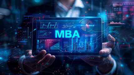 MBA Master of business administration education personal development concept. MBA, Master of Business and Administration