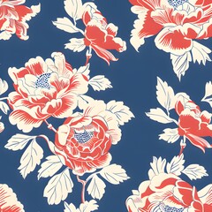 seamless pattern with flowers. Generative AI