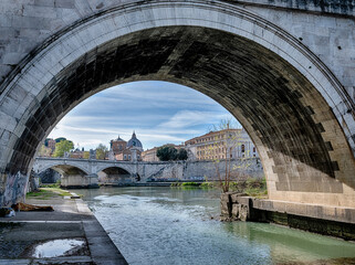 Tiber River With The Vatican - obrazy, fototapety, plakaty