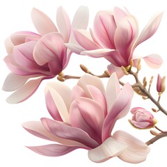 pink magnolia flowers. Generative AI