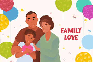 Horizontal illustration for International Day of Families