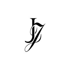 Initial Mixed Letter Logo. Logotype design. Simple Luxury Black Flat Vector JJ