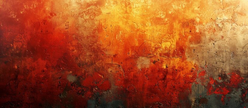 Various shades of red and orange blend together in a striking abstract painting, creating a visually captivating artwork