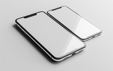 Smartphone Mockup with Blank White Screen, Isolated on White Background - digital marketing, tech mockup