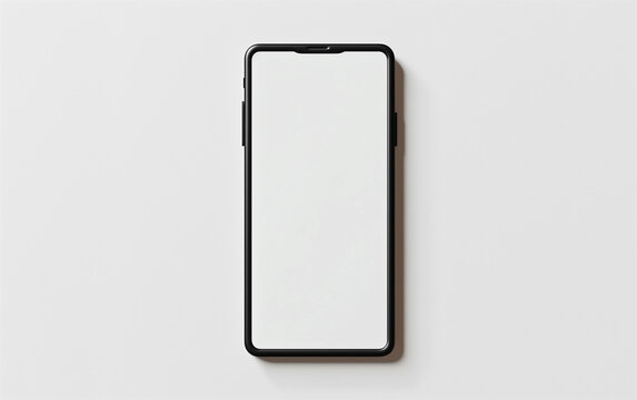Smartphone Mockup with Blank White Screen, Isolated on White Background - digital marketing, tech mockup