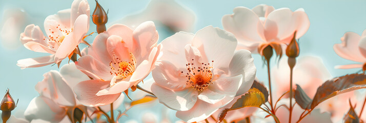 Fototapeta na wymiar Wild Prairie Rose: Signature Flower of North Dakota in Full Irresistible Bloom
