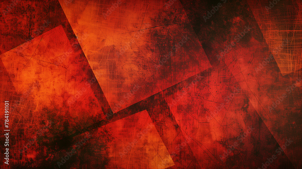 Poster abstract background image with red and orange colors using harsh lines and shapes representing anger
