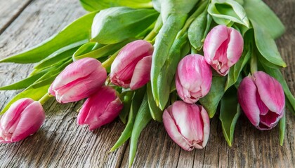 Bunch of tulip flowers as present