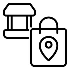 Store icon, line icon style