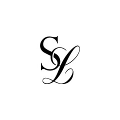 Initial Mixed Letter Logo. Logotype design. Simple Luxury Black Flat Vector SL