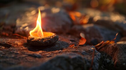 Include an eternal flame as a symbol of everlasting memory.