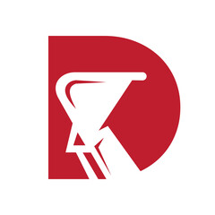 Letter D Excavator Logo for Construction Company. Excavator Machine Symbol