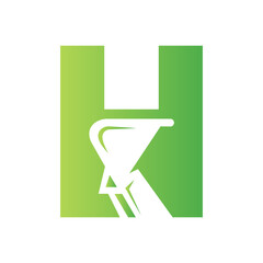 Letter H Excavator Logo for Construction Company. Excavator Machine Symbol