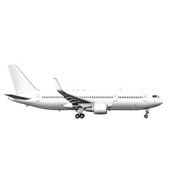 High detailed white airliner, 3d render on a transparent background. Airplane Take Off, isolated 3d illustration. Airline Concept Travel Passenger plane. Jet commercial airplane. - obrazy, fototapety, plakaty