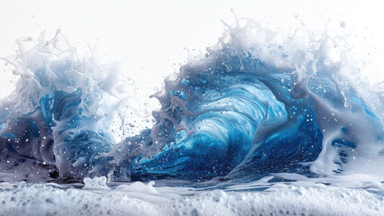 Graphic Resources: Professional Photograph of Blue Water Wave Splash on Clean White Background