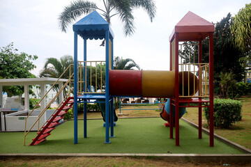 colorful outdoor children's playground. children's park, playground for children
