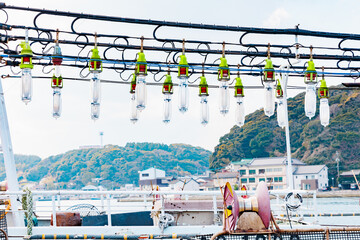 イカ釣り船のライト