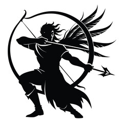silhouette of an archer vector