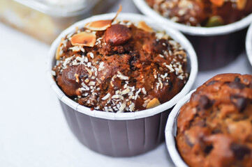 almond cake ,banana cake or cup cake
