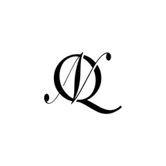 Initial Mixed Letter Logo. Logotype design. Simple Luxury Black Flat Vector QN