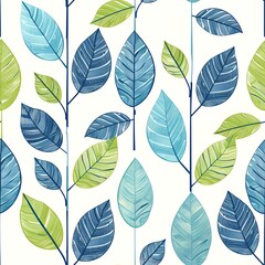 Obraz premium Seamless Pattern Design of Leaves, illustration, abstract, textile, fabric.