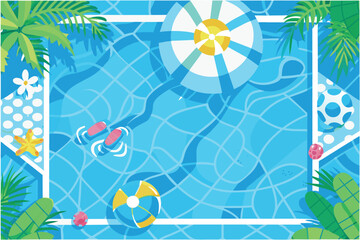 Fototapeta na wymiar summer vector background with pool illustration