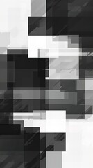 Monochrome pixelated squares, reminiscent of endercore style, suitable for dynamic iPhone wallpapers