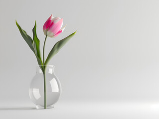 Vibrant Tulip Blossom Adorning a Elegant Vase, Floral Home Decor