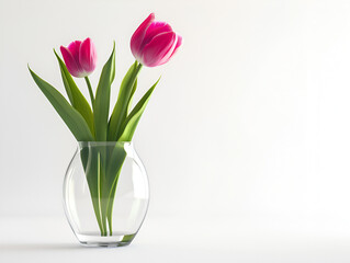 Vibrant Tulip Blossom Adorning a Elegant Vase, Floral Home Decor