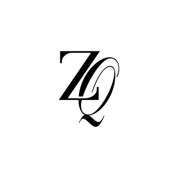 Initial Mixed Letter Logo. Logotype design. Simple Luxury Black Flat Vector ZQ