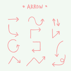 hand drawn arrow set vector icon