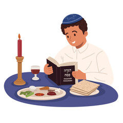 A young boy celebrating Passover
