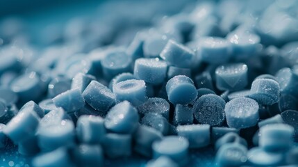 Close-up on new, eco-friendly laundry detergent pellets, embodying the spirit of recycling and sustainability