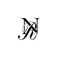 Initial Mixed Letter Logo. Logotype design. Simple Luxury Black Flat Vector NR