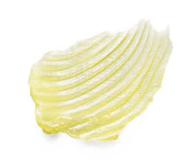 Vaseline texture. Petroleum jelly ointment swatch. Yellow gel smear isolated on transparent background with shadow