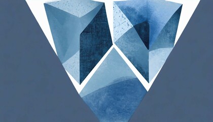 three geometric blue texture
