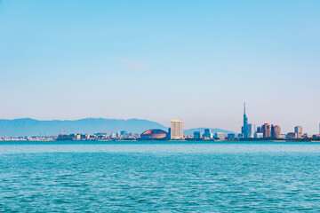 能古島からみた福岡の街並み