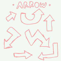 hand drawn arrow set vector icon