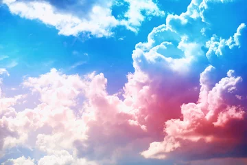 Zelfklevend Fotobehang Multicolored sky background. High clouds in the summer sky. Meteorological observations of the sky. © alexkich