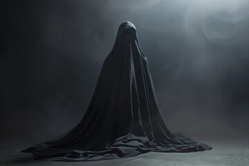 A metaphorical cloak of invisibility designed to erase debts from financial records - obrazy, fototapety, plakaty