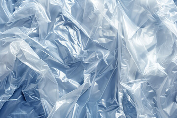 Wrinkled Plastic Texture Background in Light Blue