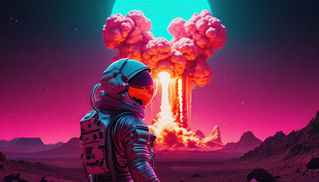 Astronaut in outer space. 3D illustration. Elements of this image furnished by NASA