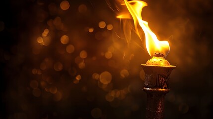 A torch depicted as a symbol of enlightenment or leadership - obrazy, fototapety, plakaty