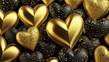 background of gold, Golden Love Heart wallpaper heart boked  - obrazy, fototapety, plakaty